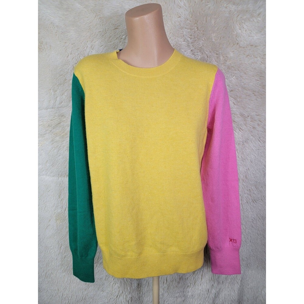 Frances Valentine Casmere Sweater Women's Size M Multicolor Colorblock Wool C